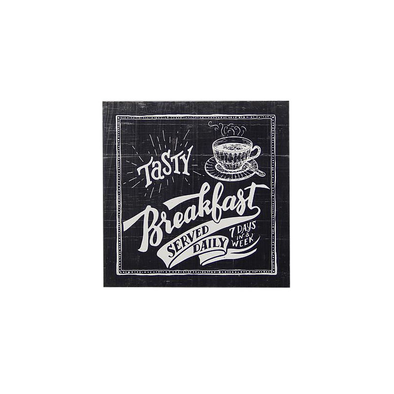 « tasty déjeuner », art textuel sur bois