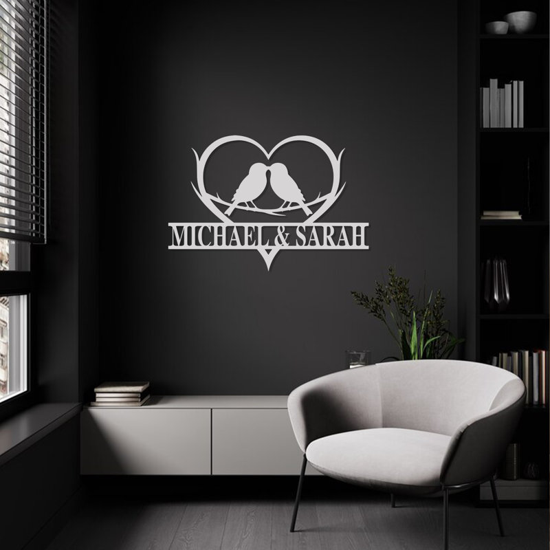 Art mural Love Love, H 17 po x l 25 po x P 1 po, Blanc