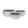Ceramic Round Pot Set Of Three Gloss Finish Silver