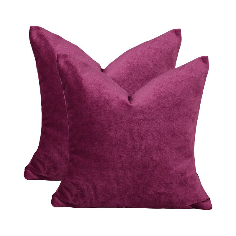 Matte Velvet Cushion Cover - 1 Pc, Ruby Magenta Pink, 51cm x 51cm