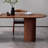 A retro rectangular semi-circular dining table-558401269