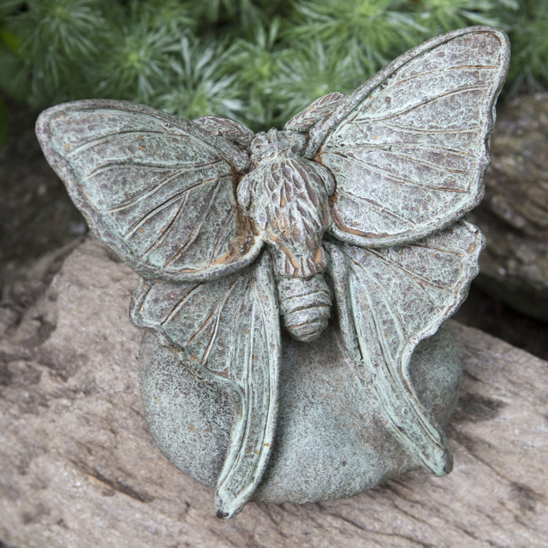 Moth Insects Garden Statue, Brownstone