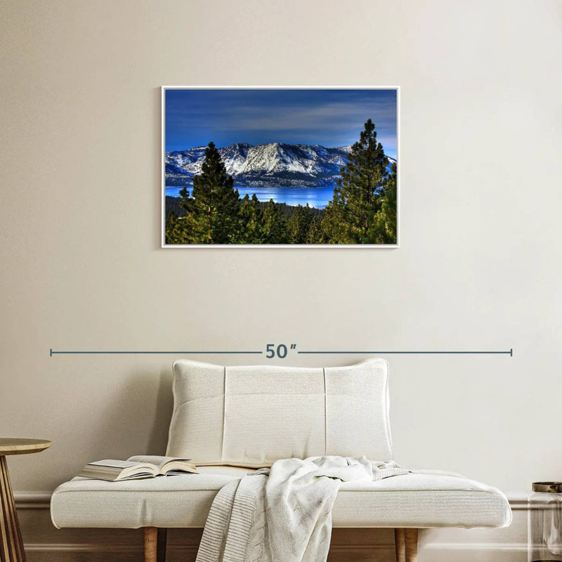 Lac Tahoe, Sierra, Cadre flottant blanc, 31 po x 21 po