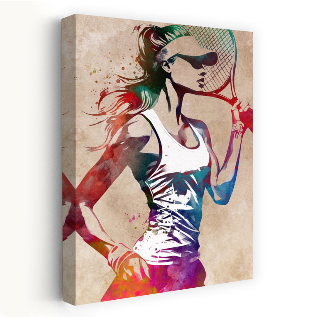 Vibrant Tennis Player Colorful Modern Vibrant Wall Art Print