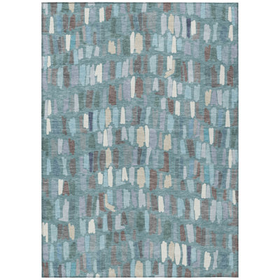 Machine Washable Indoor/Outdoor Karr ACN2377 Stripes Rug