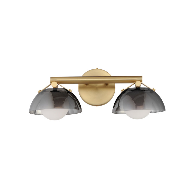 Domain 2 - Light Vanity Light, Natural Aged Brass, Mirror Smoke