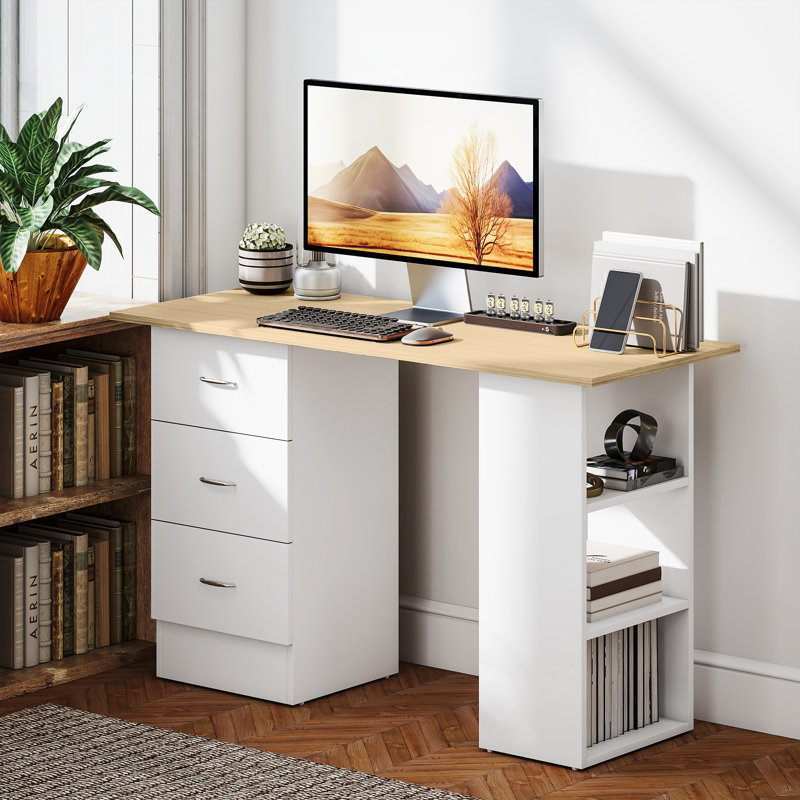 Computer Desk, White, White