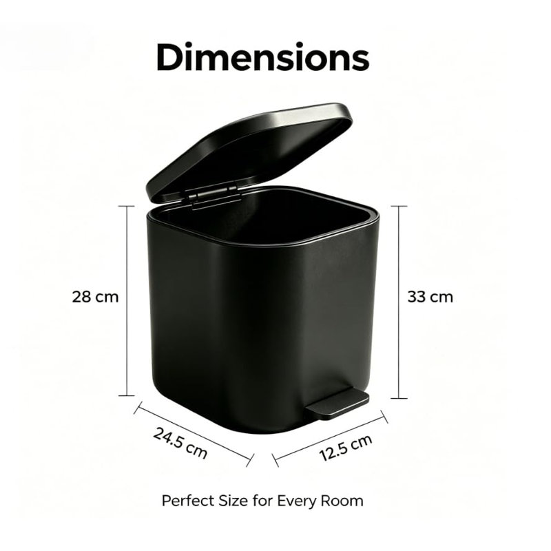 Stainless Steel Kitchen Trash Can, Matte black