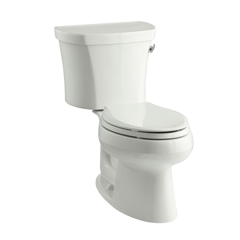 Wellworth 1.28 GPF Elongated Two-Piece Toilet (Seat Not Included), Dune, Right-Hand