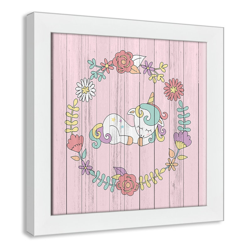 Décoration murale pour enfants, H 12 po x l 12 po x P 0,63 po, Cadre blanc