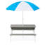 Table de pique-nique d'extérieur en bois avec parasol amovible - 31 tables de sable et d'eau multifonctionnelles, gris, bois naturel-1065397684