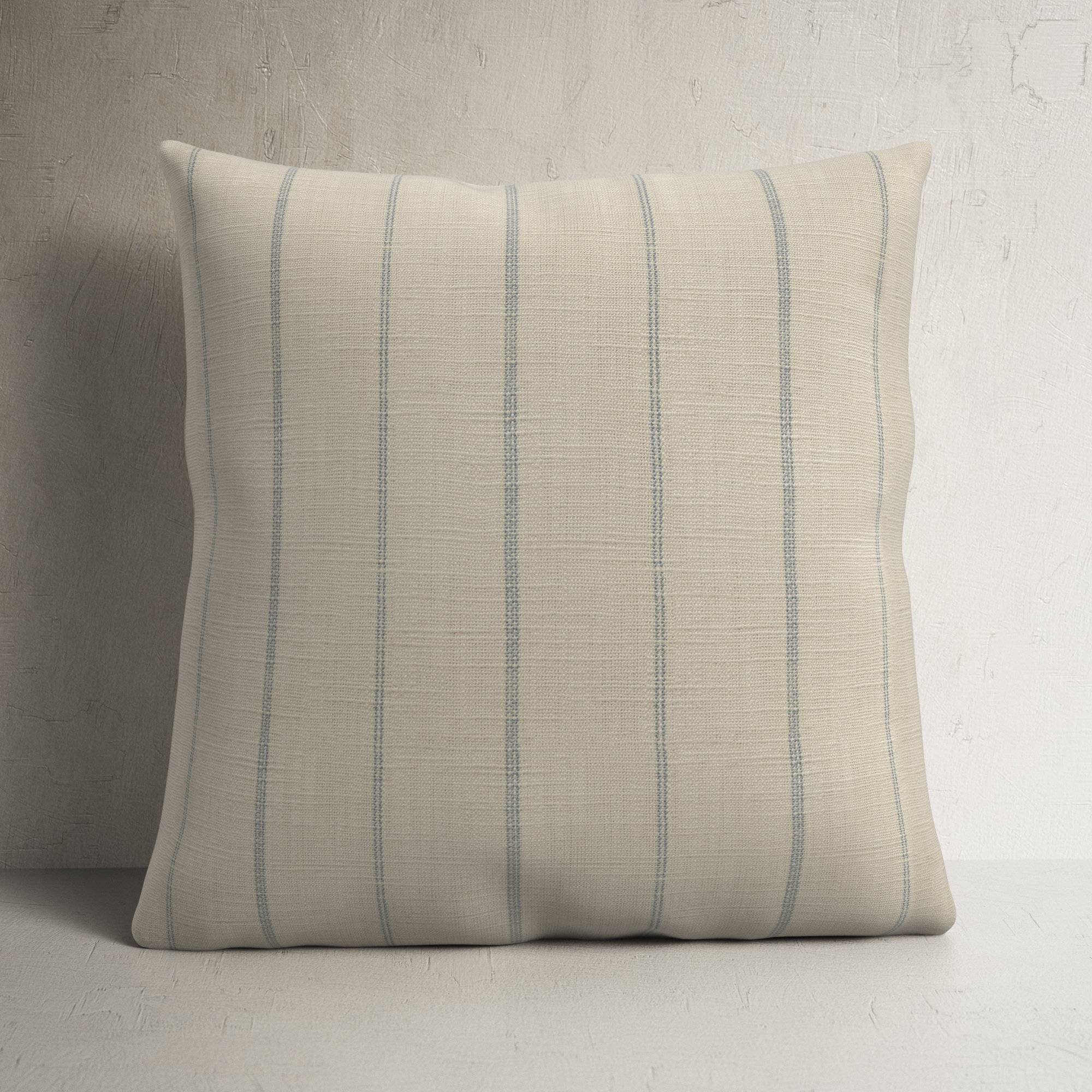 Clara Striped Cotton Pillow Cover, Beige, Pillow Cover Only - No Insert, 22" x 22"