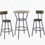 Ensemble de table de bar et de tabourets rembourrés polyvalents avec tablette, tabourets confortables avec dossier pour divers réglages