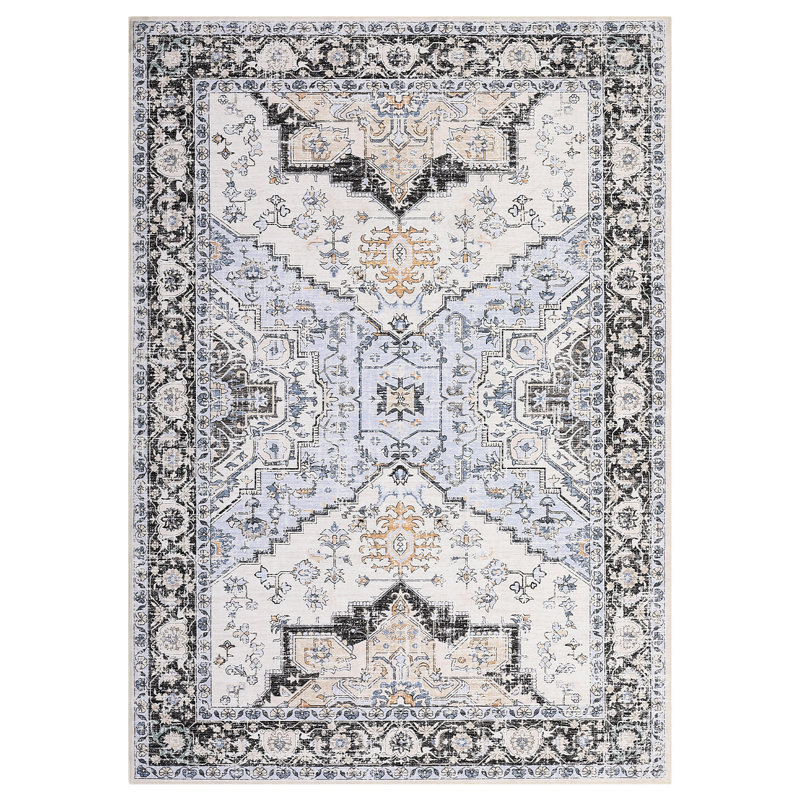 Grimulf Washable Indoor Rug, Rectangle 6' x 9'