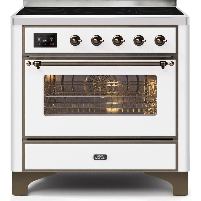 Majestic II Series 36" 3.5 cu. ft. Freestanding Electric Range, White/Bronze
