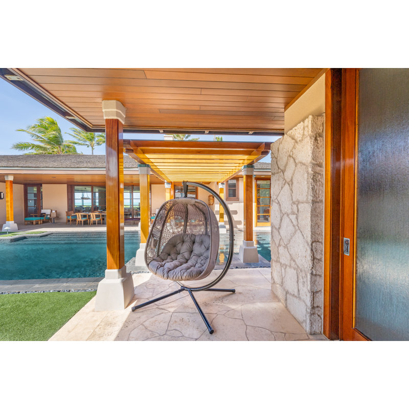 Balancelle avec support Egg Chair, Brun clair