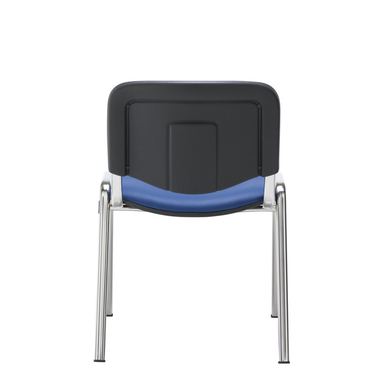 Silsden Armless Stacking Chair, Chrome, Blue