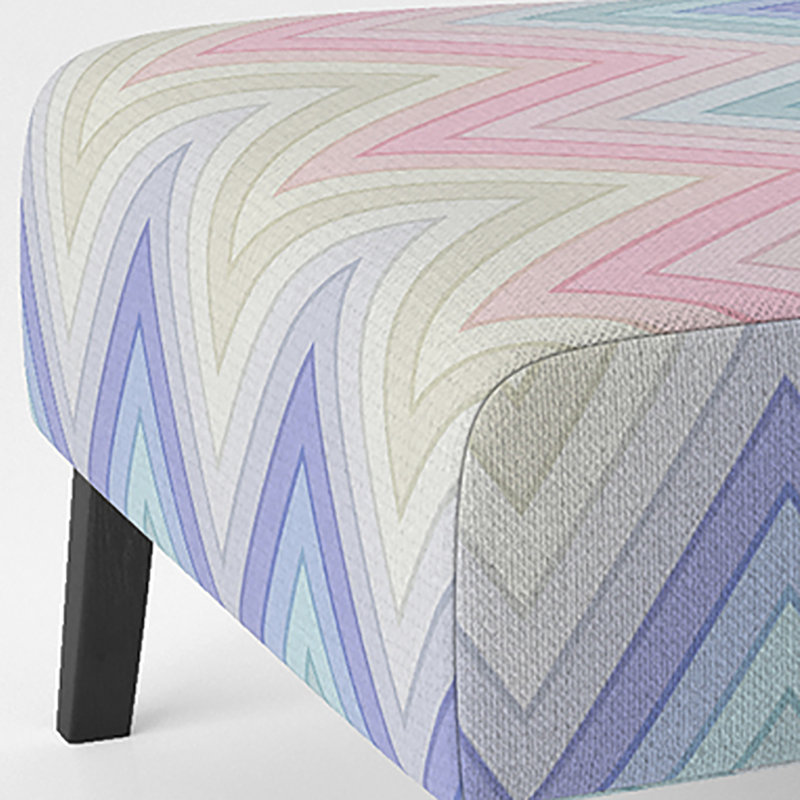 Multicolor Horizontal Chevron - Upholstered Patterned Accent Slipper Chair