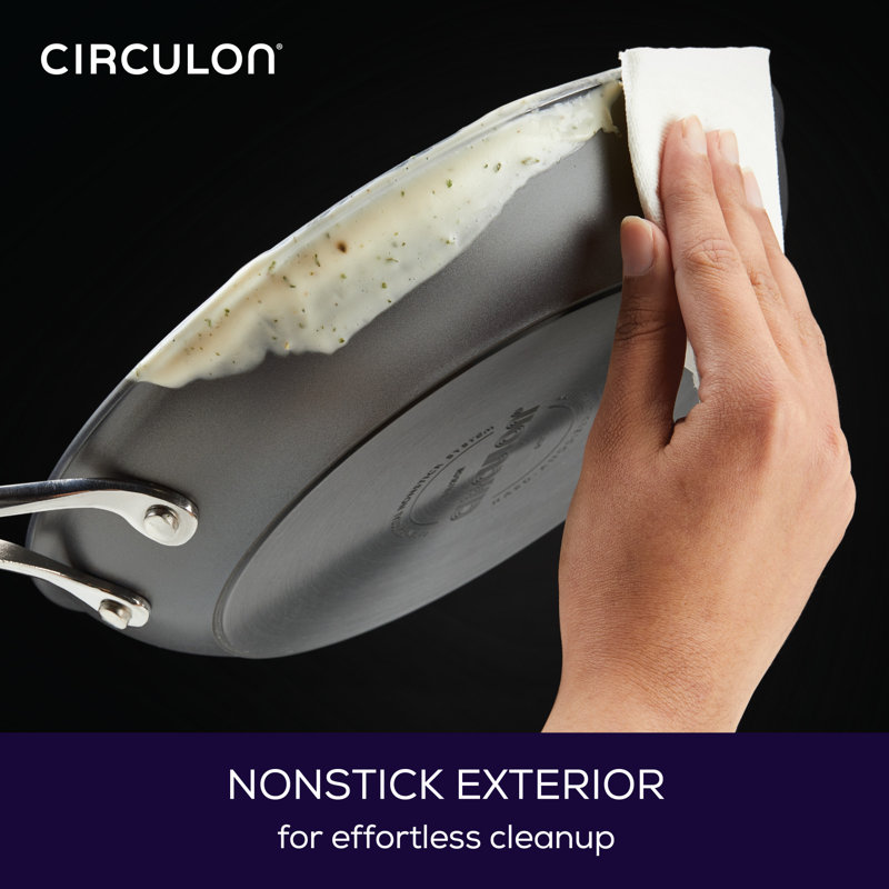 Circulon Gray 14" Hard-Anodized Nonstick Frying Pan with Helper Handle