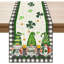 Chemin de table à motif écossais de gnomes, trèfles et trèfles, fête de la Saint-Patrick et décoration de cuisine