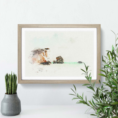 White Sand Beach in Cyprus in Abstract - Framed Print