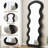 Flannel Full Length Wave Black Floor Mirror With Stand For Bedroom Living Room Hanging Or Against The Wall-1160821164