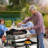 50 in. Three-Shelf Stainless Outdoor Movable Food Prep Grill Cart Table with Fordable Side Table