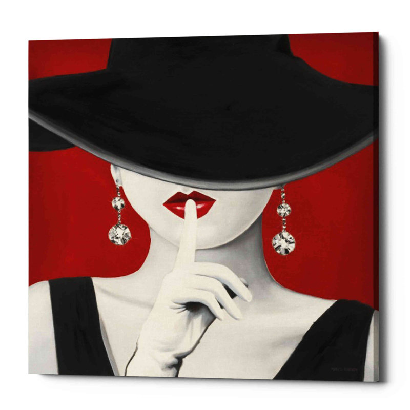 "Haute Chapeau Rouge I" par Marco Fabiano, art mural sur toile, H 26 po x l 26 po x P 1,5 po