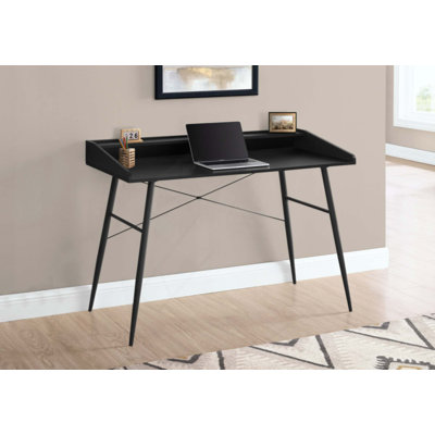 Bureau d'ordinateur, bureau personnel, ordinateur portable, tablettes de rangement, métal Worke, contemporain, moderne