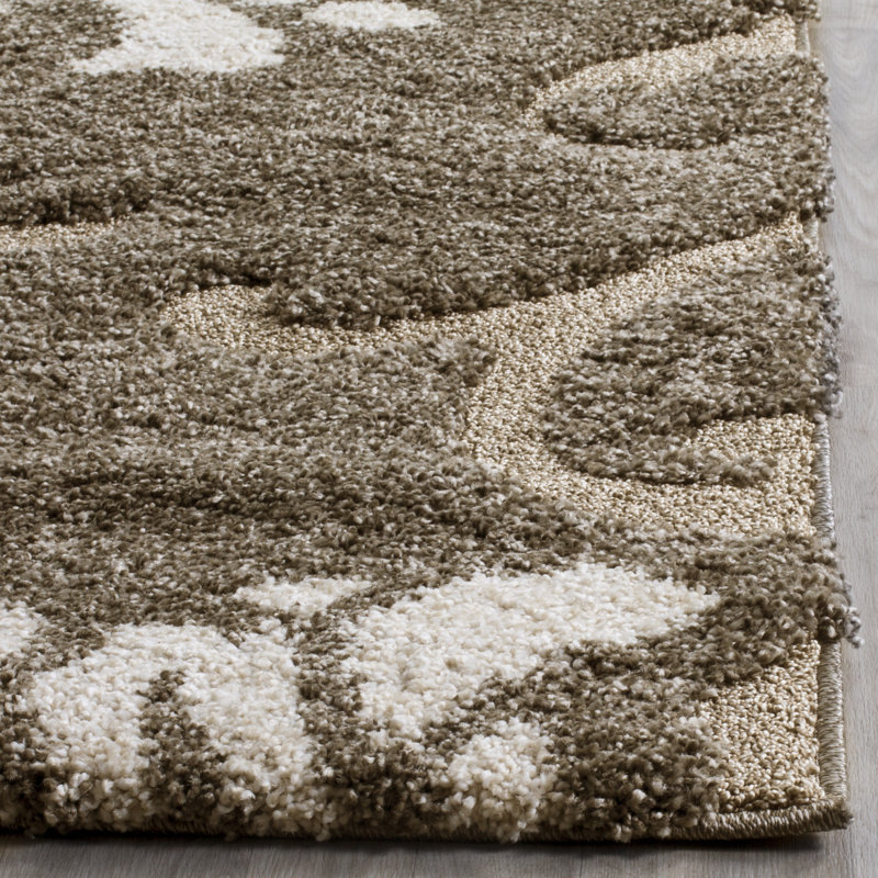 Tapis performance à poil long à motif floral Caniesha, Tapis de couloir 2 pi 3 po x 11 pi