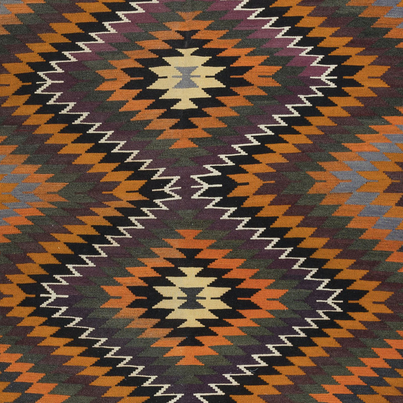 Tapis multicolore en laine tissé à la main 6 pi x 8,8 pi Anatolian 6 pi x 8,8 pi