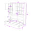 Lit escamotable simple en bois avec rangement et lumière et USB-821832215