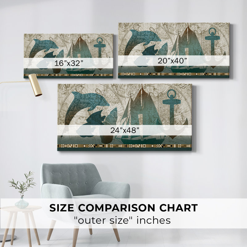 To the Sea - Toile tendue avec châssis - Prêt à accrocher, H 16 po x l 32 po
