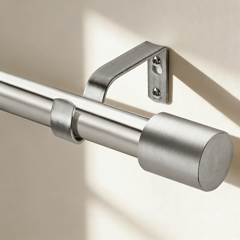 Heavy-Duty Adjustable Curtain Rod, 1 Inch Diameter Metal Rod With Decorative Finials And Wall-Mount Brackets, Fits Grommet, Rod Pocket, Back Tab, And Pleated Drapes
