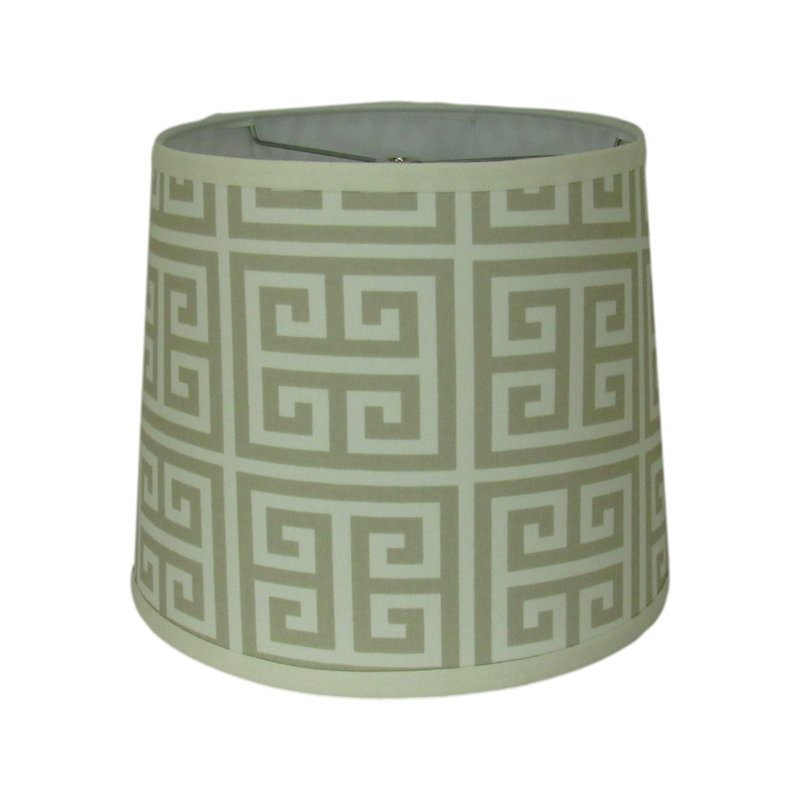 Abat-jour tambour en clé grecque - Motif géométrique avec rondelle d'araignée convenant aux lampes de table ou de plancher