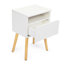 Table de chevet moderne en blanc avec tiroirs et tablette pour la chambre à coucher avec 2 tablettes