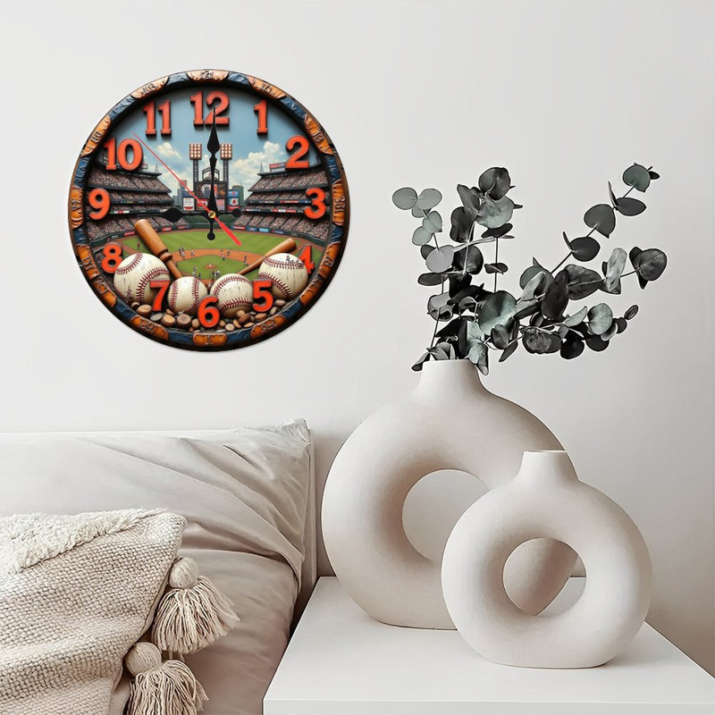 Baseball Stadium Wall Clock， Unique Design