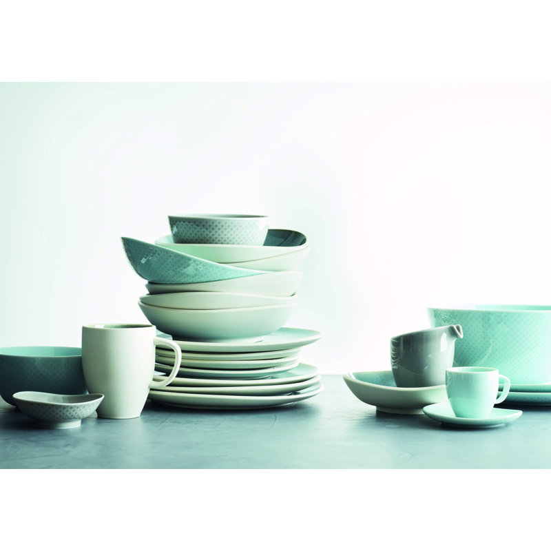 Junto Handmade Stoneware Dessert Bowl, Aquamarine