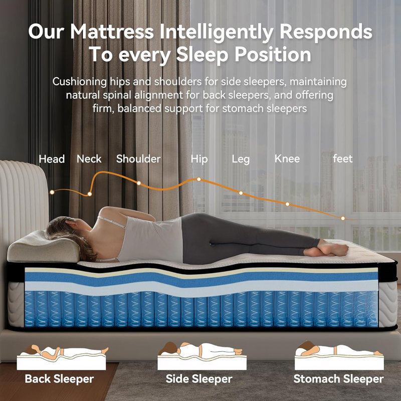 12" Cooling Gel Hybrid Mattress Medium Firm, Full