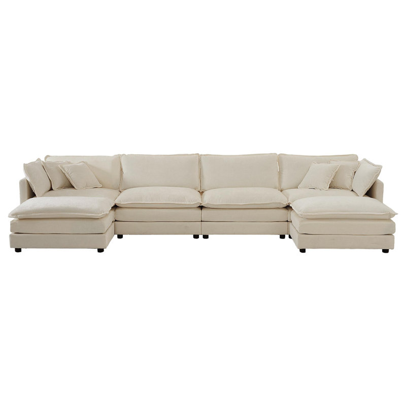 Canapé Comfort U, Chenille beige