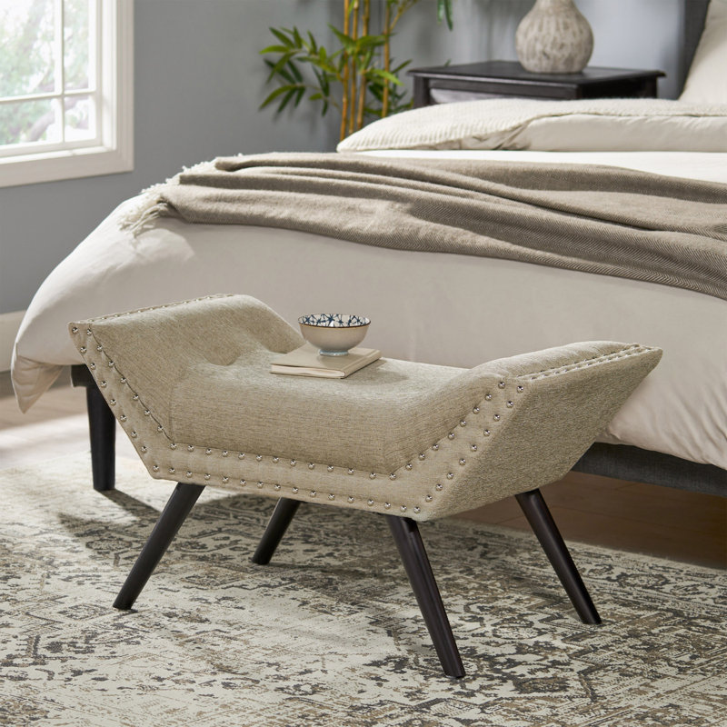 Banc rembourré Cescily, Beige