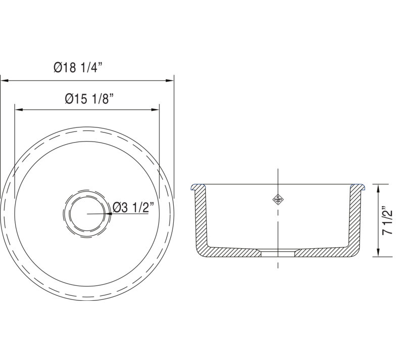 Lancaster™ 18.25" L x 18.25" W Kitchen Sink, Matte Gray