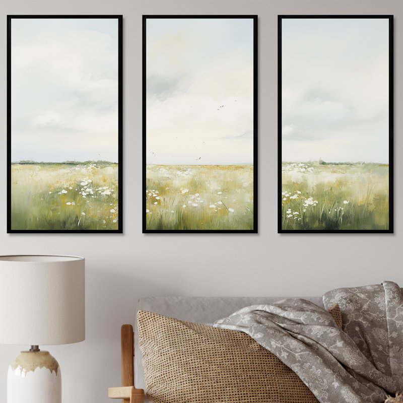 Ensemble de salon Meadow, Cadre flottant noir, H 32 po x l 48 po x P 1 po