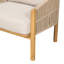 Fauteuil club d'extérieur en bois Grotta, corde beige avec coussin beige, fauteuil-307247697
