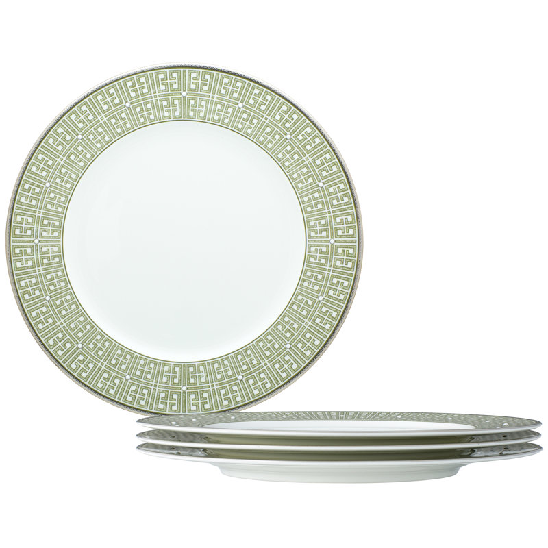 Assiettes plates Noritake Infinity, 11 po, Vert / platine