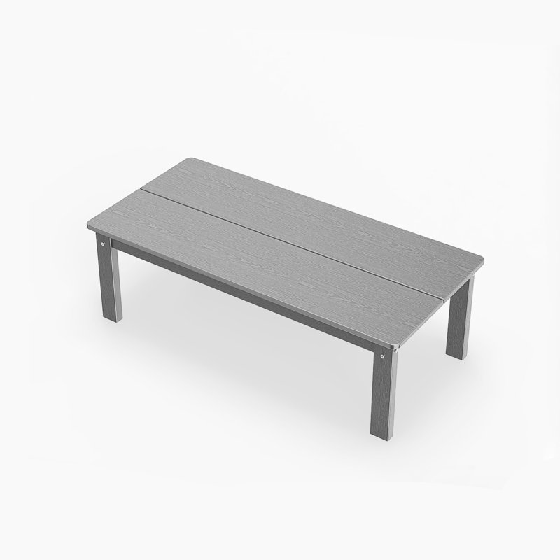 HDPE Outdoor Coffee Table for Patio, Porch & Lawn, All-Weather Poly Side Table for Adirondack Chairs & Outdoor Sofas, Gray