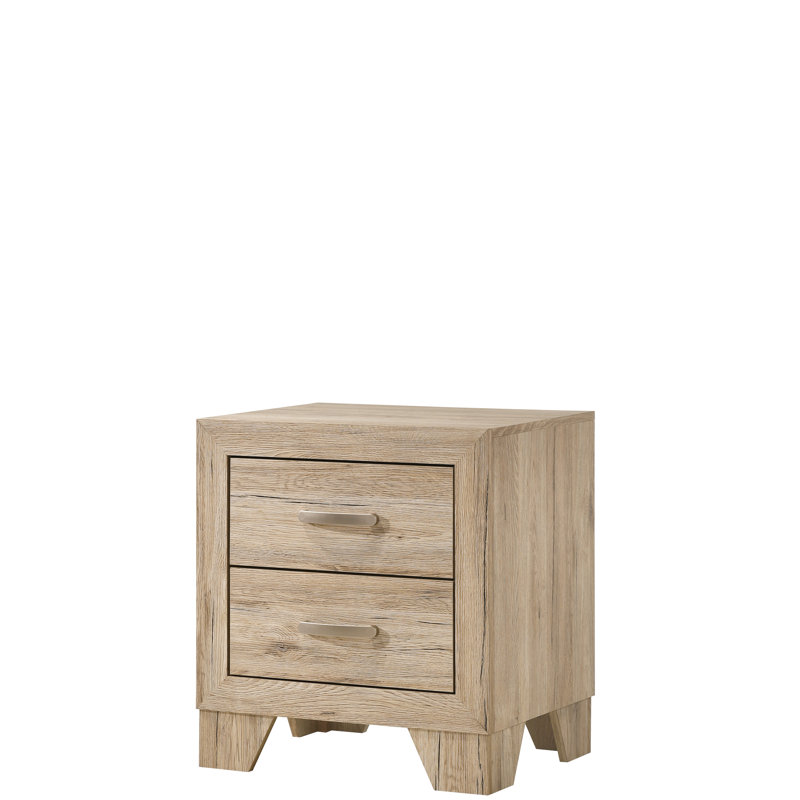 Table de chevet de chambre à coucher - 2 armoires à tiroirs avec structure à glissières fonctionnelles Poignée en métal élégante
