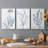 " Antique Botanical In Blue V " 3 - Pieces Painting Print-1944157172