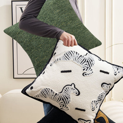 Ensemble de coussins décoratifs 2 pièces pour canapé blanc 18 x 18 pouces