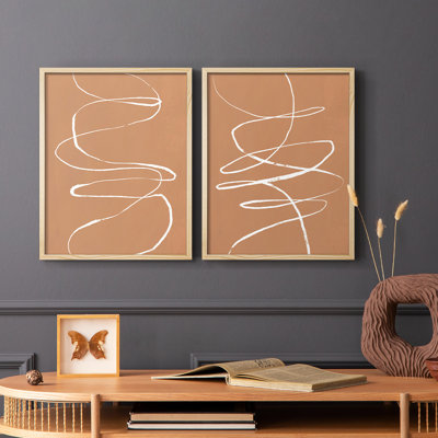 Terracotta Drift I-Premium, reproduction encadrée prête à accrocher - aucun clou requis - aucun clou requis